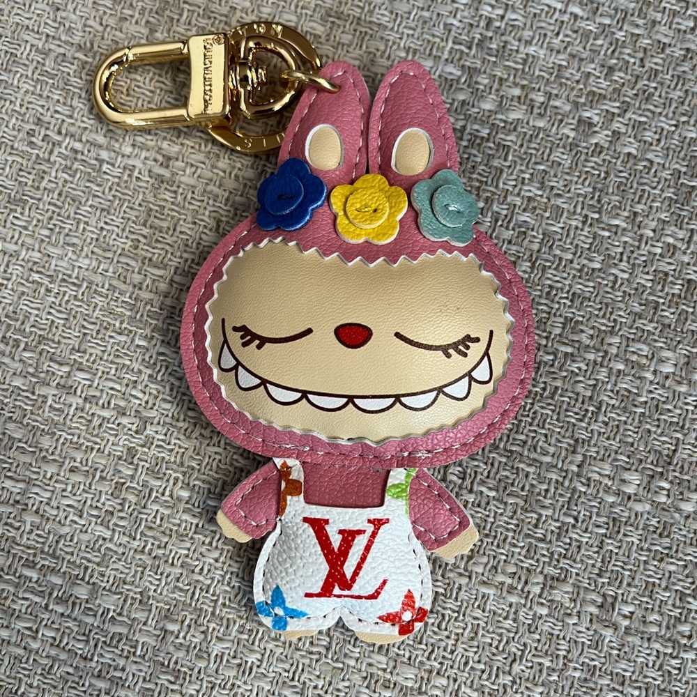 LV Pink Bunny Character Key Charm - Pink